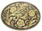 Générique Gürtelschnalle im Foral-Stil aus vergoldetem Stahl, Country und Cowboy-Stil., goldfarben, 10 cm