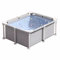 Easnuroz 150-300cm Rahmen Pool Rechteckiger Oberirdischer Pool Aus Metall Garten-Aktivitäts-Schwimmbecken Für Erwachsene - 3-Schicht-PVC-Laminatmaterial, Inklusive Reparaturflicken(150 * 105 * 45cm)