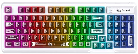 ZIYOU LANG M95 Transparent Membrane Keyboard,Wired Gaming Keyboard with Clear Keycap,Rainbow RGB Backlit,Side Light bar,94 Silent Keys with Mechanical Feeling,26-Key Anti-ghosting,for Mac/Pc,Black