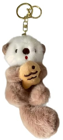 Otter Schlüsselanhänger, Plüsch Taschenanhänger Damen, Otter Geschenk | Keychain Cute Otter Anhänger für Taschen Schlüsselbund, Otter Geschenke für Frauen Mädchen