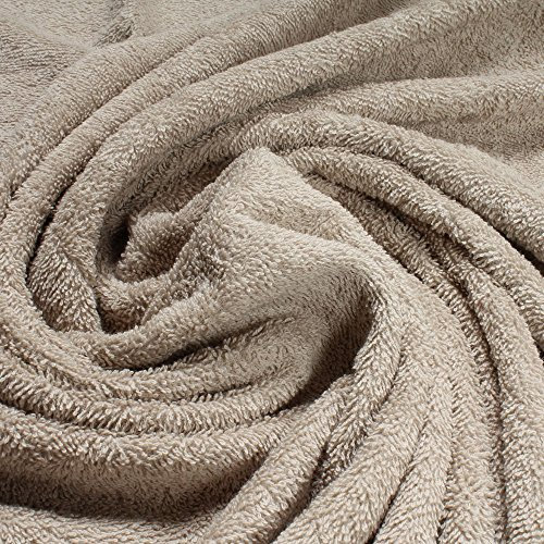 Stoff am Stück Stoff Baumwolle Frottee beige Frotté zweiseitig Baumwollstoff weich