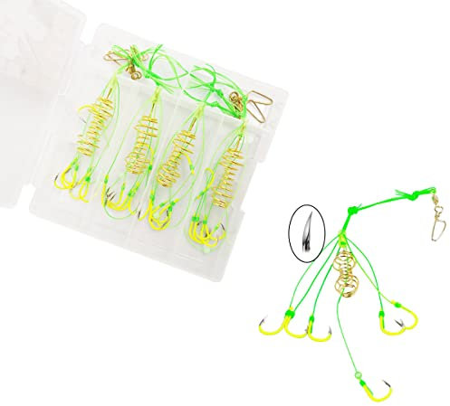 MilepetUS Karpfen Angeln Köder Haken Köder Trap Luminous Haken mit Trommel Typ Spring Feeder und Glow Angeln Perlen Grob Angeln Tackle (8 #)