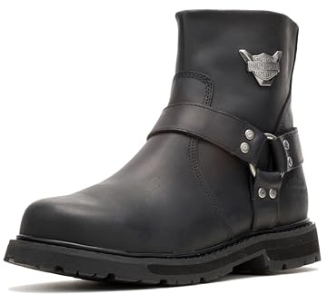 Harley-Davidson Men's Rambert 7-in Leather Motorcycle Boots D93491 (Black, 11)