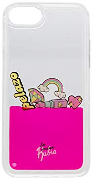 La Vecina Rubia Carcasa para teléfono móvil, transparente con líquido rosa y elementos flotantes, diseño exclusivo