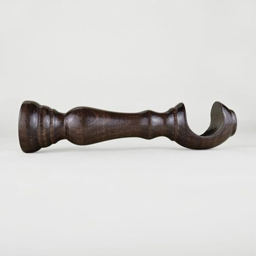 TENDAGGIMANIA Staffe per Tende 1 COPPIA - Per Bastoni per tende in Legno ∅ 35 MM - Colore: NOCE -LUNGHEZZA 18 CM - Staffe con piastrina di fissaggio, viti e tasselli- 100% Legno Made in Italy