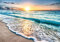 Forwall Fototapete Strand Meer Ostsee Wellen Sonnenuntergang Wohnzimmer Schlafzimmer Vlies Tapete Wandtapete UV-Beständig Montagefertig (11040, V8 (368x254 cm) 4 Bahnen)