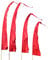 Asiastyle Balifahne | Farbe: rot | 3 Meter lang | ohne Stange | aus echtem Satin | Originale Umbul Fahne
