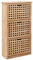 vidaXL Walnussholz Massiv Schuhschrank mit 3 Aufbewahrungsfächern Schuhregal Schuhkipper Schuhablage Schuhkommode Schuhständer 55x20x104cm Natur