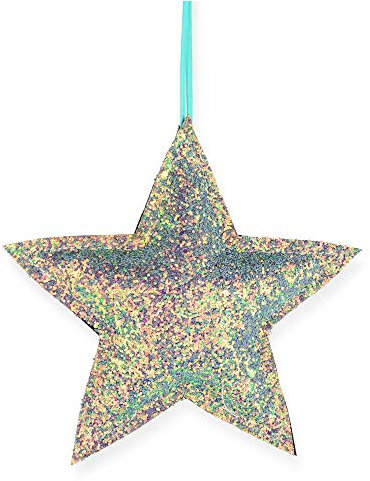 Riffelmacher Christbaumschmuck Stern 16cm weich 70120 - Greeneryglitter Mehrfarbig - Weihnachtsbaumdekoration zum Aufhängen Weihnachten Heiligabend Hängedeko