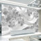 Papier Peint Mural Poster Bijoux Floraux En Argent 3D Intiss� Photo Poster Tableaux Muraux Salon Chambre Bureau Couloir Mural D�Coration 300X210Cm