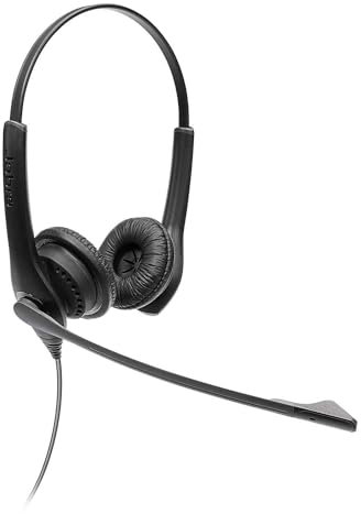 Jabra Biz 1100 EDU Stereo-Kopfhörer mit Mikrofon für Schüler - Headset mit Geräuschunterdrückung und Gehörschutz, Kunstleder-Ohrkissen und 3,5 mm Klinkenanschluss - Schwarz Einheitsgröße