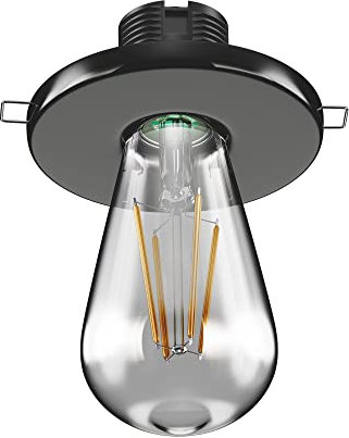 ledscom.de Porzellan Decken-Einbauleuchte TELA, rund, schwarz, 99mm + LED Lampe 240lm, extra-warmweiß