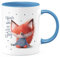 MIKALINO Keramik Tasse Fuchs Heute wird ein guter Tag | Kaffee Becher Kaffeetasse Geschenk, Farbe:cambridgeblue, Grösse:330ml