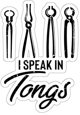 Teegarb Letter Blanket Aufkleber Humorvolle Speak Tongs Retro Metallurgist Schmiede Fan Neuheit Maschinist Aufkleber für Laptop Auto 5,1 cm × 5,1 cm / Weiß