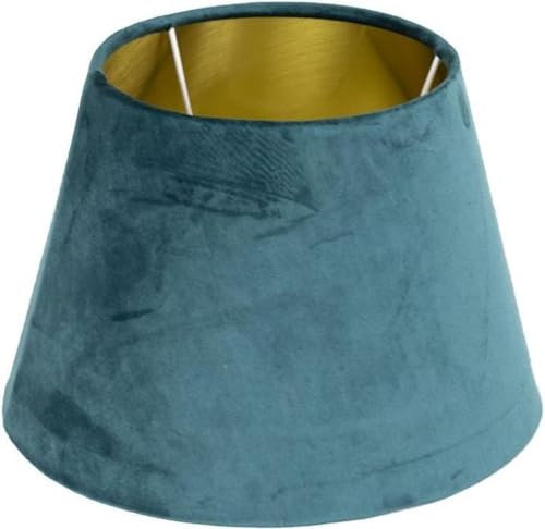 Tischlampenschirm Petrol Blau Samt Modern Mars & More 24 cm E27