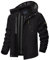 TACVASEN Veste Imperméable Légère Homme Veste Shell Manteau de Marche avec Capuche pour Randonnée Voyage en Plein Air Noir,XXL