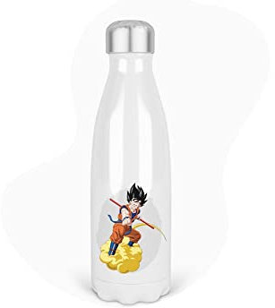 Bouteille Gourde Isotherme Acier INOX - Blanc - 350 ML - Enfant - imprimé Illustration Manga Anime - France (N°10)