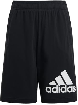 adidas Unisex Kids Essentials Big Logo Cotton Shorts, Black/White, 7-8 Years
