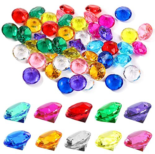 Edelsteine für Kinder, Etwa 285 Stück 20 mm Acryl diamanten deko bunt, Acryl Kinder Piraten Edelsteine, Bunt Acryl Kristallsteine für Piraten Edelsteine, Tischdekorationen,Vasen und Aquarien Deko