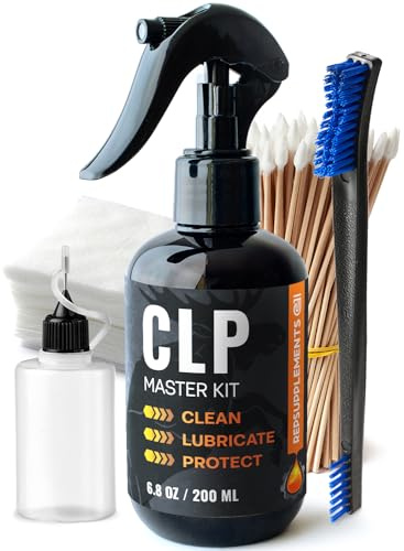 Gun Cleaning Oil Kit 3-in-1 Cleans, Lubes, Protects - 6.8 Oz Sprayer Gun Cleaner and Lubricant, Needle Oiler, Cleaning Patches, Cleaning Swabs and Brush - Gun Oil and Cleaning Kit