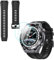 GIOPUEY Correas Compatible con Huawei Watch Ultimate, [2 in 1] TPU Silicona La Correa + 3 Piezas Protector de Pantalla, [Resistente al Desgaste] [Transpirable] Pulsera - Black