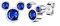 Kaguyo boucles d'oreilles Minnie Mouse, argent sterling 925, améthyste blanche, bleue, rose, zirconia, boucles d'oreilles clou Mickey Mouse pour femmes et filles, cadeau d'anniversaire (bleu foncé)