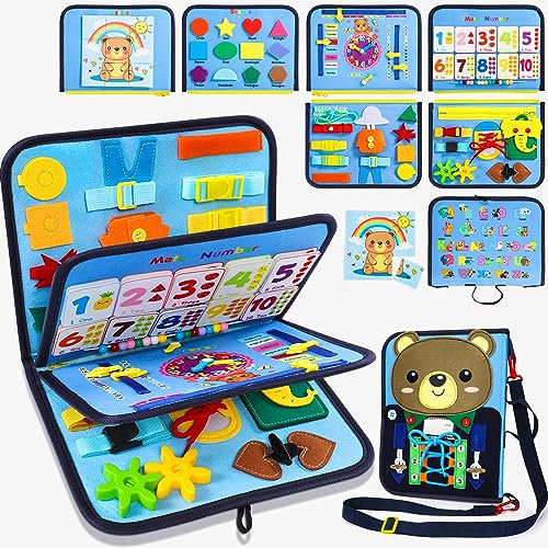 Gontence Busy Board - Spielzeug 2 3 4 Jahre - Montessori Spielzeug ab 1 Jahr - Kinderspielzeug Motorikspielzeug Lernspielzeug Activity Board Geschenk