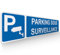 DECOHO - Panneau de signalisation pour parking · Parking sous surveillance - 48 x 10 cm - Blanc