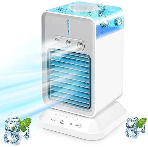 Aire Acondicionado Portátil Sin Tubo Exterior, 3 Velocidades,3 Modos de Pulverización,4 en 1 Climatizador Silencioso Temporizador 2/4H,120° Oscilación Portable Air Conditioning Sala De Oficina