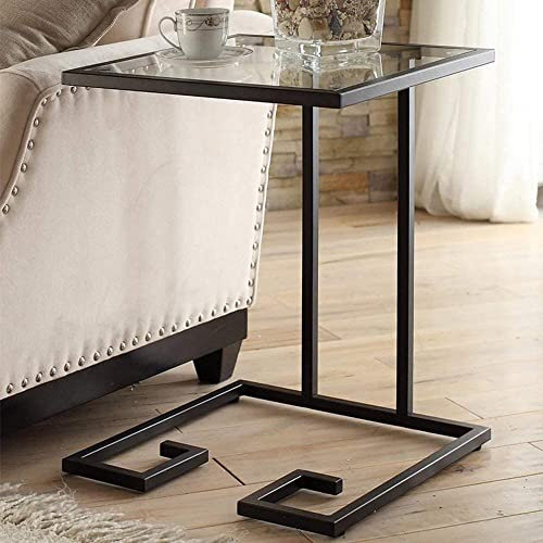 Tables Gigognes Table Basse Blanche Tables D'appoint Table D'ordinateur Portable Lapdesks Canapé Côté Café Snack Métal + Verre Trempé Chevet Ordinateur Bureau Côté 45 * 45 * 60CM pour Tous L