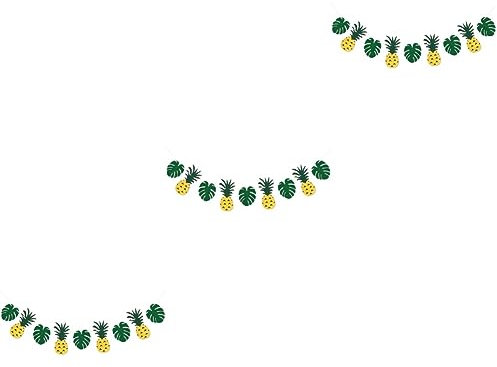 TOYANDONA Pineapple Banner 3st Hawaii-Banner Dekorationszubehör Für Strandpartys Hawaii Flagge Ziehen Hawaii-partydekore Ammer Ananas