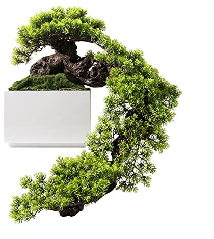 gefälschte Pflanzen Künstlicher Bonsai-Baum for den Innenbereich, künstliche Pflanze im Marmortopf, künstliche Topfpflanzen for Zuhause, Büro, Dekoration, künstliche Grünpflanzen auf dem Tisch Künstli