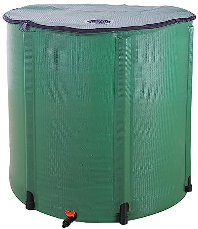 Outopee 200 Gallon Portable Rain Barrel, Foldable Water Storage Tank Kit, Collapsible Rainwater Collector with Foldable Rain Bucket, PVC Support Rods, Bottom Tap & Filter Relief Valve Kit for Garden