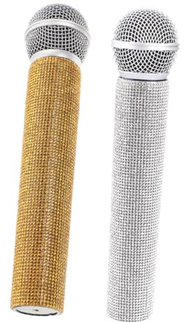Amosfun 2pezzi Microfono Simulato Per Design Realistico Per Feste e Spettacoli Materiali Resistenti e Affascinanti Per Allenamento e Divertimento