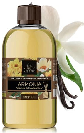 Lady Venezia Ricarica per Diffusore Bastoncini – 500 ML Profumatore Ambiente – Essenze per la Casa - Fragranze Assortite (Vaniglia)