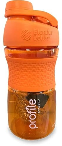 Profile Orange Twist Blender Shaker mit Drahtbesen, Shaker-Flasche für Mahlzeitenersatz-Pulver-Shakes, Pre/Post Workout Protein-Mixgetränke, Shakes und Smoothies, BPA-frei, 590 ml, AC-1024-I