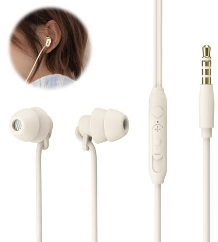 Goerpn Sleep Earbuds 3.5mm Jack Wired Sleep Earphones with Mic and Volume Control, Noise Reduction In-Ear Headphones for Insomnia Side Sleepers, Snoring, Air Travel, Meditation, Relaxation