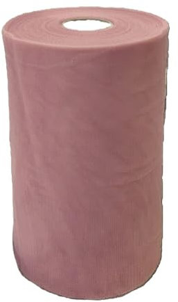 Tulle per Bomboniere, Rotolo Tulle 25cm x 100 Metri per Decorazioni Matrimonio e Tessuto Vario, Diverse Colorazioni per Mille Usi, Toulle Rotolo per Addobbi Gonna Tavolo, Casa (Rosa Antico)