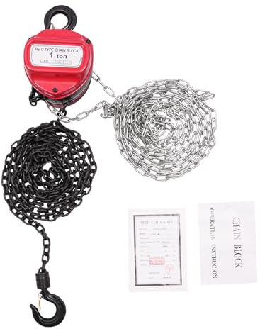 Treuil manuel 1T - Avec chaîne de 4 m - Pour travaux forestiers et ateliers - Pour levage et traction