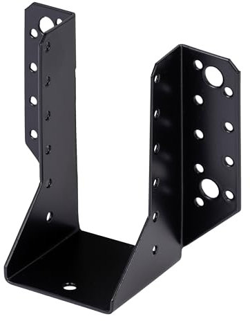 Alberts 824990 Sabot de charpente - type A, ailes extérieures - noir - plastifié - 64 x 128 mm | kit de 25