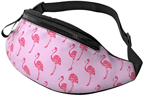Wander-Bauchtasche mit Flamingo-Motiv, leicht, Rosa, Schwarz , Einheitsgröße, Hüfttaschen