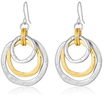 LILIE&WHITE Zwei-Ton Ohrringe für Damen – Modisches Design mit Silber und Gold, Hypoallergen, Langlebig, Stilvolle Accessoires für Besondere Anlässe