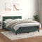 OHOOWOO Boxspringbett mit Matratze Dunkelgrün 140x200 cm Samt,Hochwertiges Samt Boxspringbett mit verstellbarem Kopfteil und Taschenfederkernmatratze für erholsamen Schlaf
