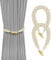 HOTUT Vorhang Raffhalter, 2 Stück Curtain Rope Buckle, Handgestrickte Vorhang-Raffhalter, Vorhangbinder, Gardinen Raffhalter für Haus Office, Wohnzimmer, Schlafzimmer - Hornschnalle
