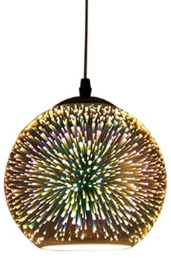 SSNCcNC Modern Pendelleuchte Glas Sphärische Pendelleuchte 3D bunten Glas Kronleuchter Fast Food Restaurants Office Loft Bar Café Dekoration Hängelampe Wohnzimmer Schlafzimmer,A,25CM