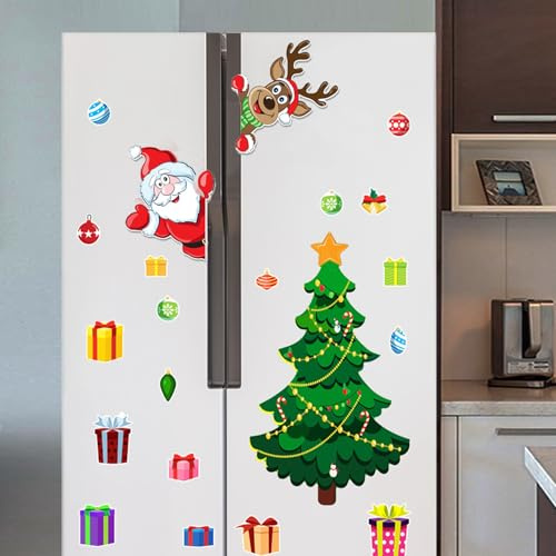 2025 nuevo árbol de Navidad magnético con diseño de Navidad, árbol de Navidad magnético para decoración de refrigerador, imanes de Navidad para decoración de puerta de metal de refrigerador (23