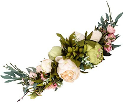 HOLIDYOYO 1stück Künstlicher Pfingstrosenkranz Dekorative Tür Und Wanddekoration Für Hochzeiten Und Pflegeleichtes Kunstblumen-Arrangement Für Gelegenheit