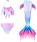 EYNMVR Tail Mädchen zum Monoflosse mit Bikini Sommer Cosplay Hellblau 8-9 Jahre