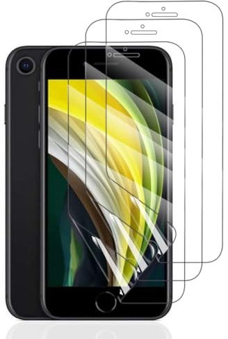 Hhfcryst Hydrogel Folie für iPhone SE (2020), 3 Stück TPU Displayschutzfolie HD Transparent Weich Schutzfolie (Nicht Gehärtetes Glas)