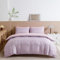 YASMENG Housse de Couette Satin 220x240 Violet Rayé Brillant Deluxe Parure de Lit Satin Doux Soyeux Soie Linge de Lit 2 Personne Adulte avec Fermeture Éclair avec Taies d'oreiller 65x65 cm